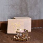 石塚硝子 清酒杯 & 小碟木盒套裝 - ADERIA 江戶貓 Tora - The Rare Malt